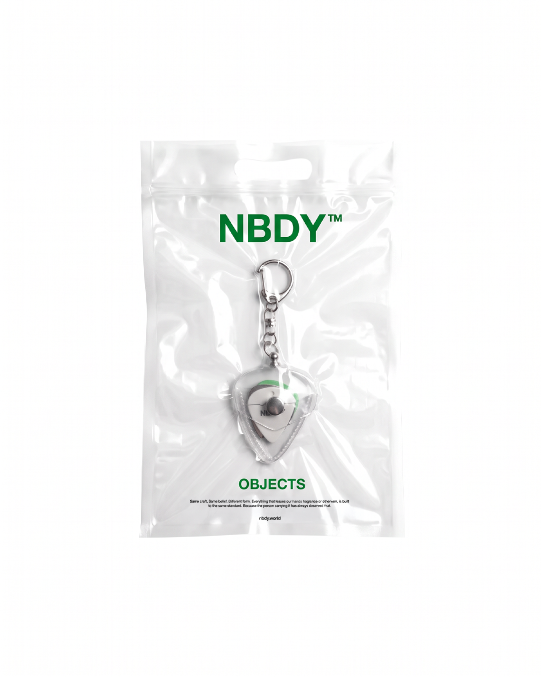 NBDY guitar pick, view 1
