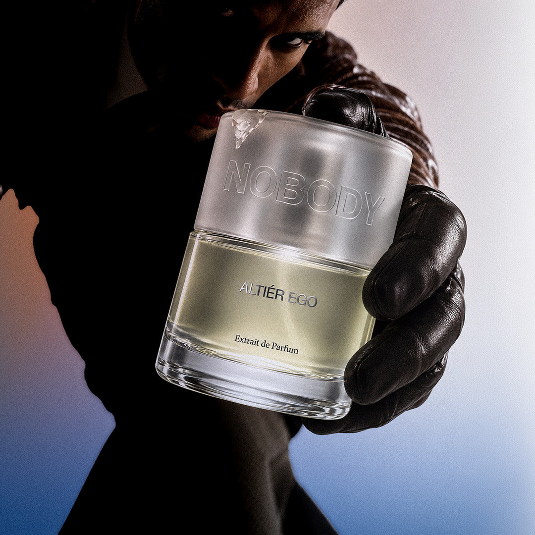 Model holding Altier Ego in the studio