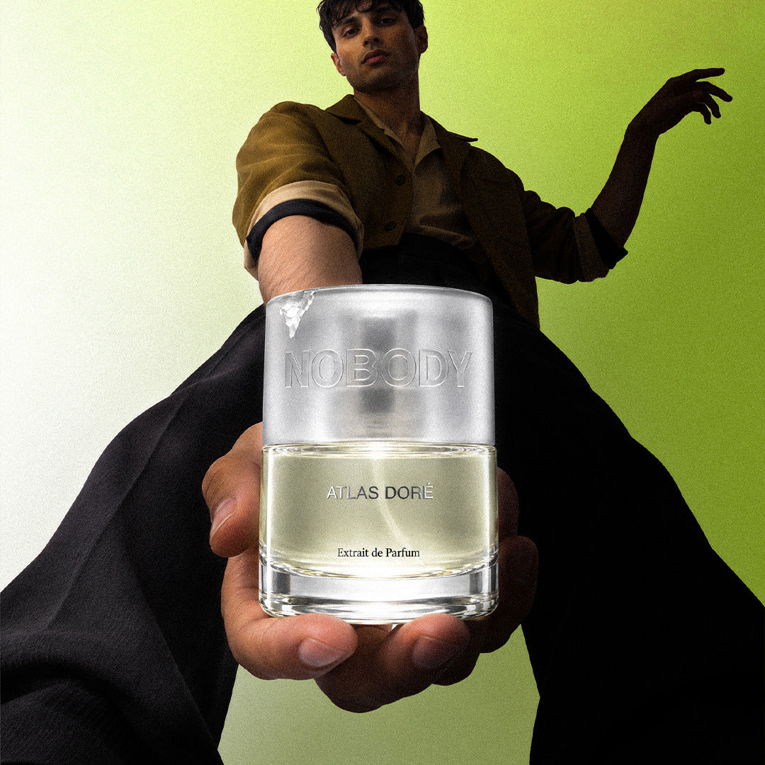 Model holding Atlas Dore